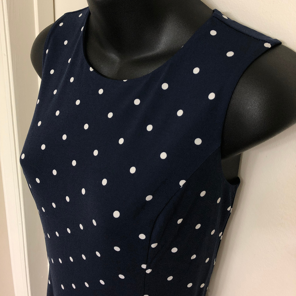 Timesless dark blue polka dot flare dress